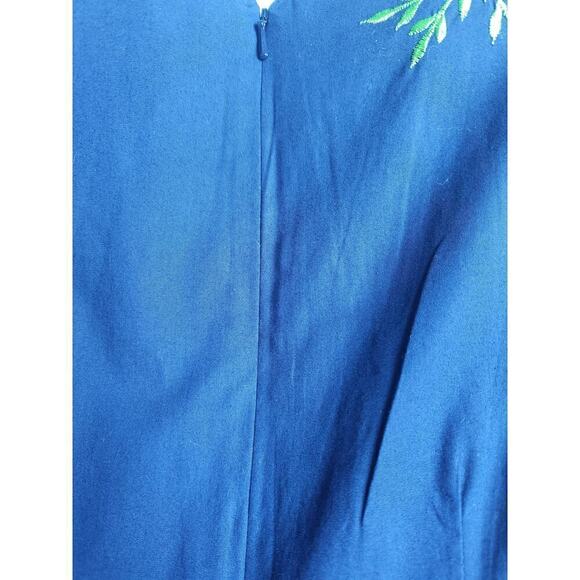 Wayward Fancies by eShakti navy Embroidered A Line dress sz 4 boho hippie office - Picture 4 of 12